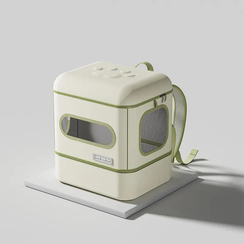 Foldable Cat Backpack with Built-in Litter Box Portable Pet Carrier for Travel