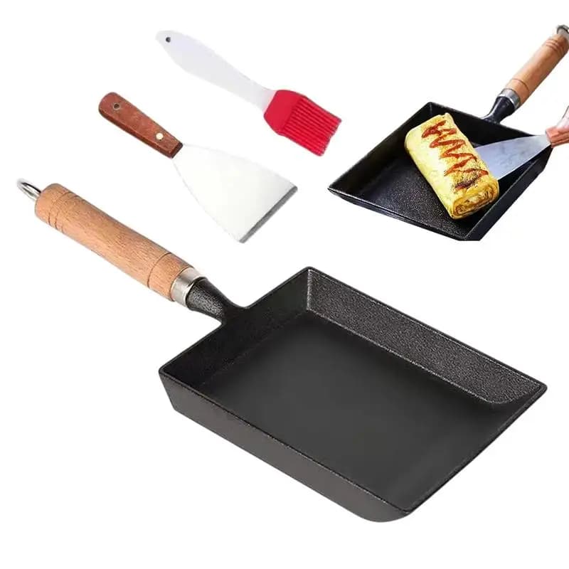 Wholesale Inquiry Wholesale Inquiry Disposable Flat Feet for Camping Japanese Cast Iron Plate Tamagoyaki Home frying pan