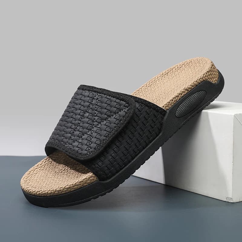 Men's one strap slippers summer classic cork footbed arch support comfort casual slides anti slip wearable outdoor beach slipper