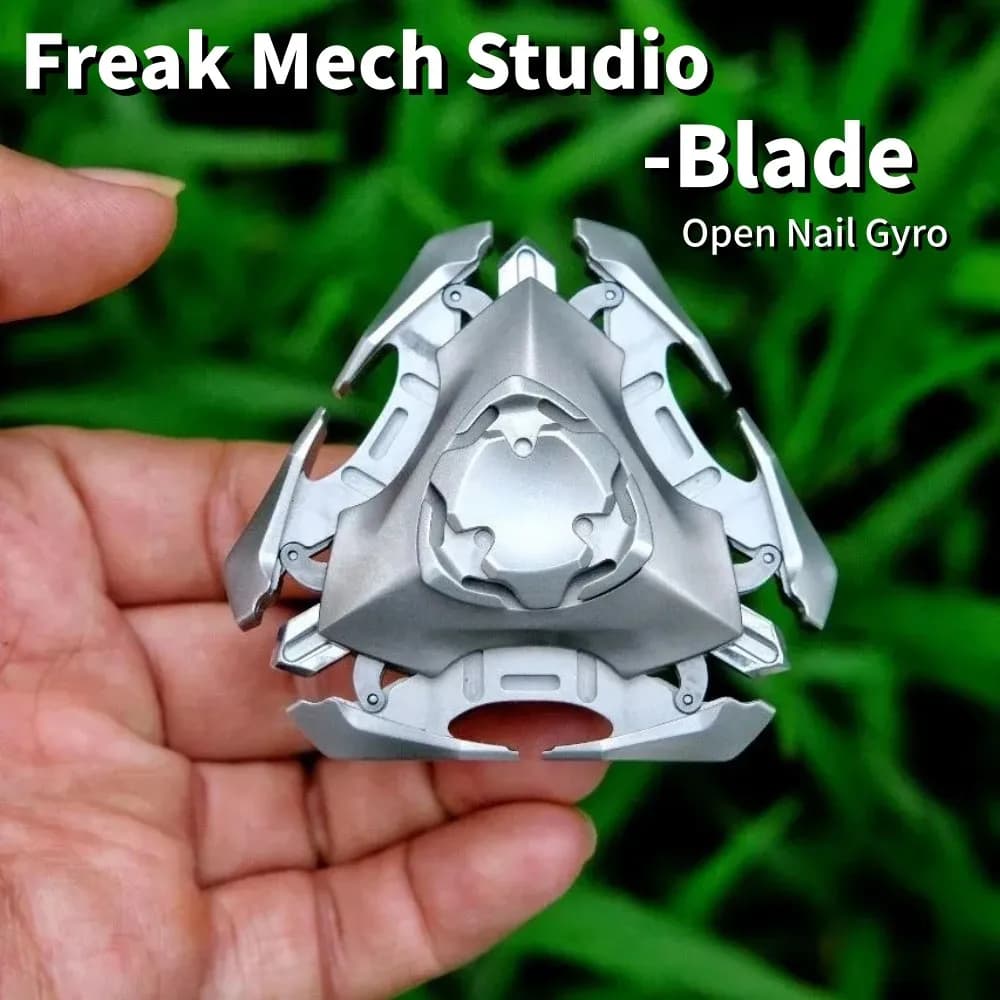 Freak Mech Studio Blade Open Nail Gyro Fidget Spinner Meccanico in metallo Fidget Toy per adulti Gadget per alleviare l'ansia
