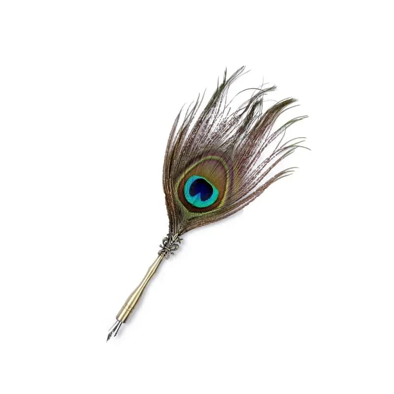1PCS Luxury Feather Pen Set Beautiful Fountain Pen Classic Vintage Calligraphy Quill Dip Ink Pen For Writing Box Gift Fountain B