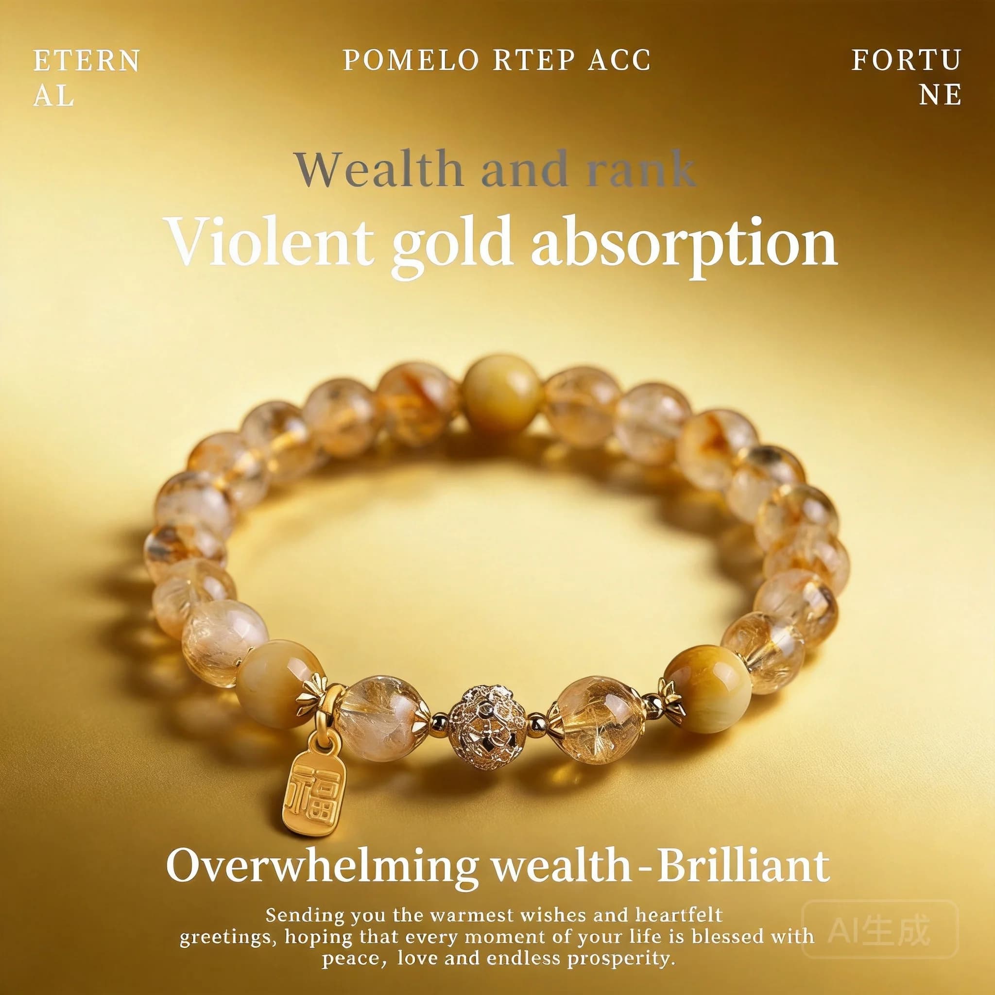 Bracciale con perline di cristallo giallo naturale 2026, elegante gioiello di lusso leggero alla moda per donna, da indossare tutti i giorni, ottimo regalo per la fidanzata