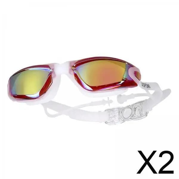 Adult Swimwear with Ear Caps Waterproof Silicone Swimming Glasses for Pool Training