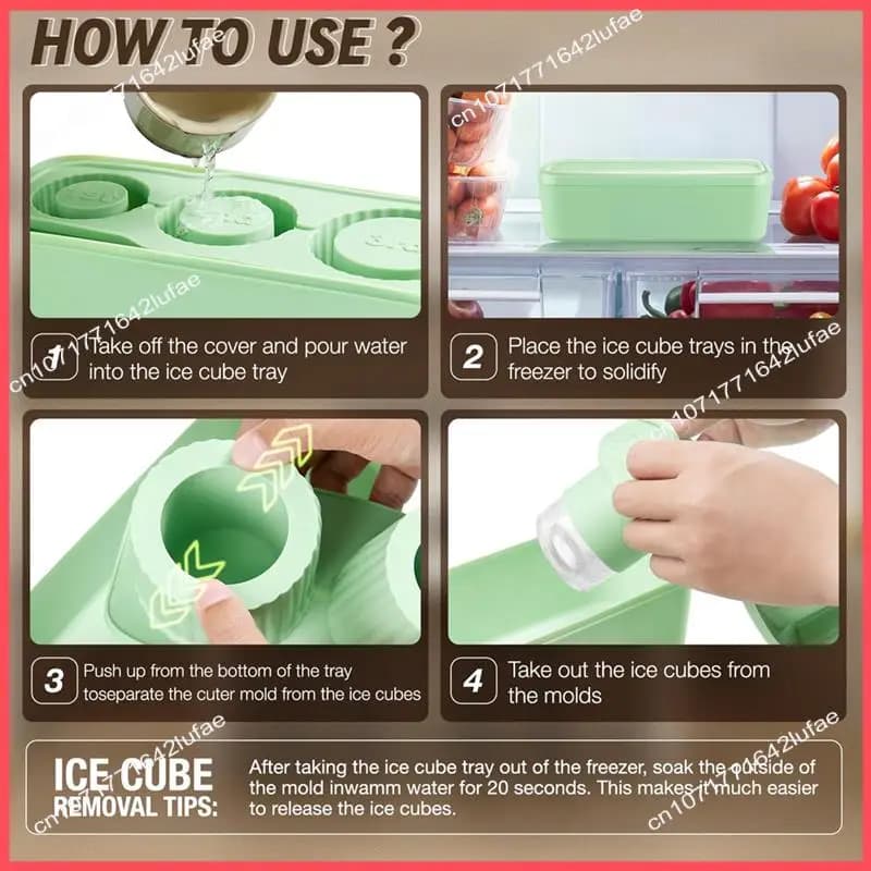 B52C Stampo per cubetti di ghiaccio per tazza Stanley Vassoio per cubetti di ghiaccio in silicone Macchina per ghiaccio facile da riempire e rilasciare per whisky