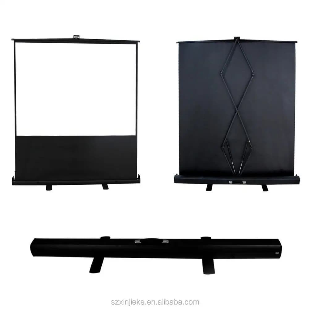 50 inch portable projector screen high definition 16:9 manual pull-up desktop folding stand outdoor camping business