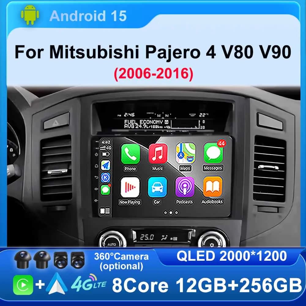 Android For Mitsubishi Pajero 4 V80 V90 2006 -2016 Auto Radio Multimedia GPS Video Navigation Carplay Buletooth 4G