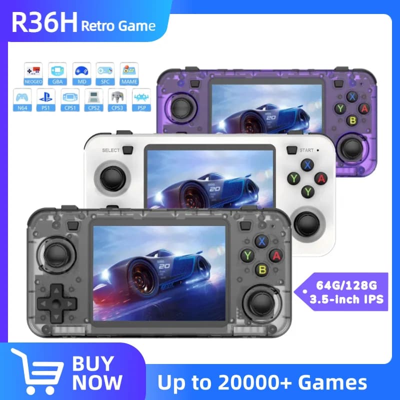 R36H Retro Handheld Video Game Console Linux System 3.5-inch IPS Screen Portable Handheld Video Player