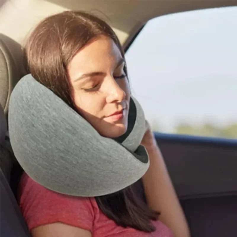 Cuscino per il collo da viaggio a forma di U - Supporto ergonomico durevole per il collo per aereo, auto, ufficio - Cuscino in memory foam non deformato