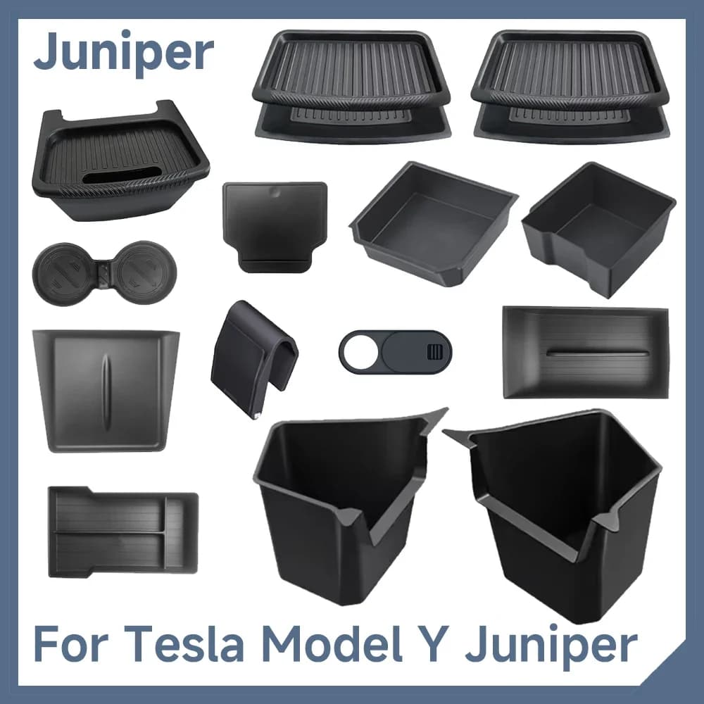 Per Tesla Modello Y Juniper 2025 2026 Scatola di Immagazzinaggio Set Console Centrale Tronco Sedile Scatola di Immagazzinaggio Per Tesla Modello Y Juniper Accessori