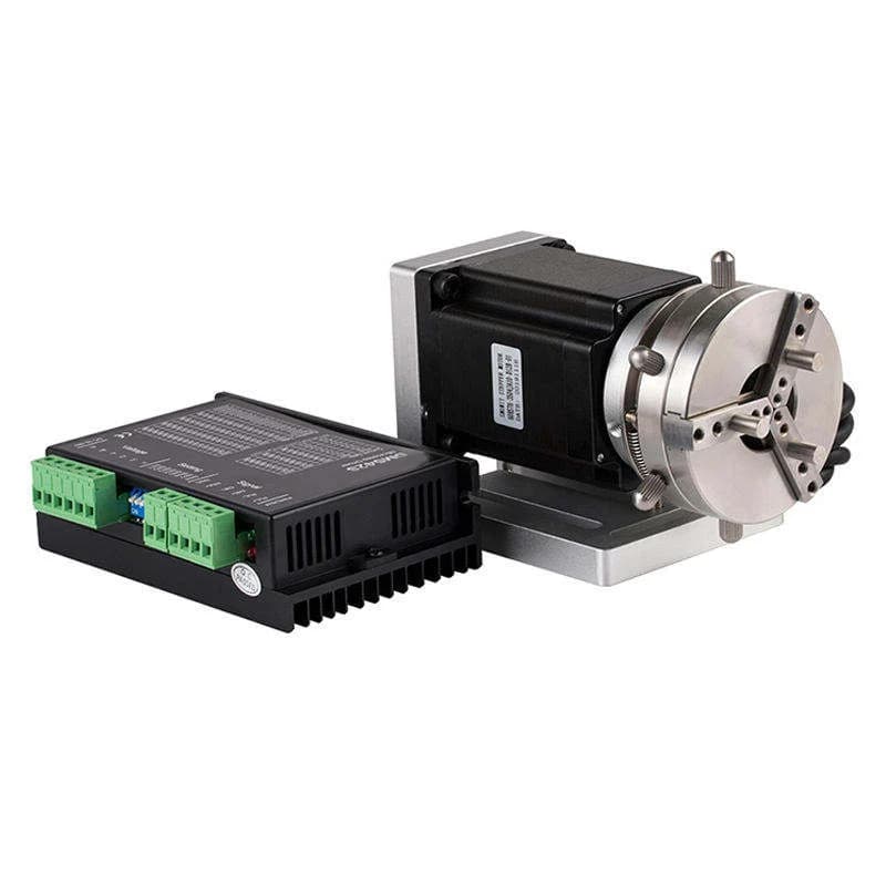 Dispositivo Rotante Diametro 69mm con Asse di Espansione Rotante + Driver per Macchina Marcatrice Laser a Fibra e Macchina per Incisione CO2