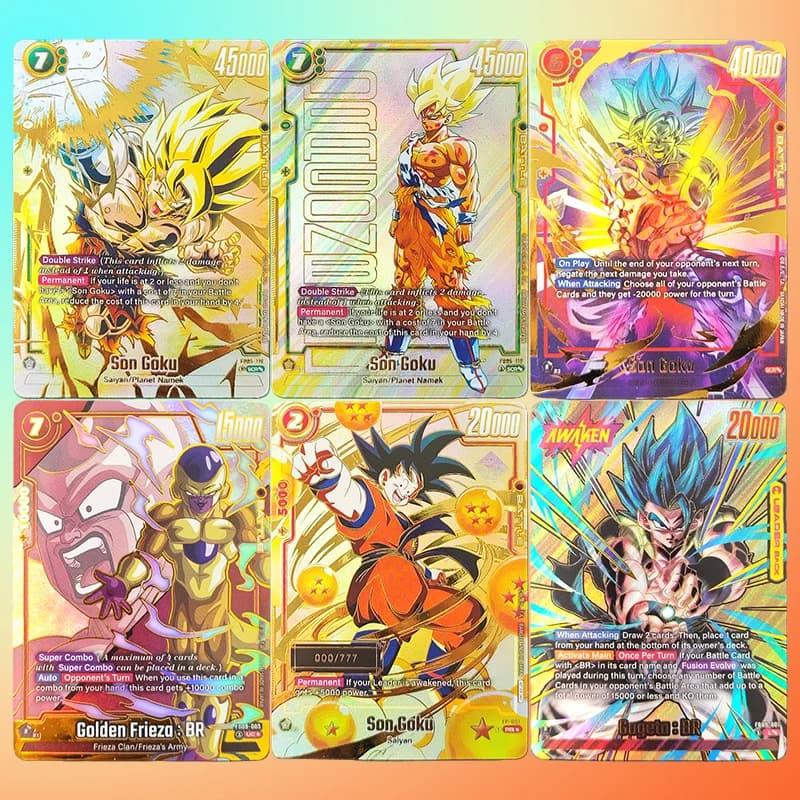 Carte da Gioco Anime Dragon Ball Super in Inglese con Son Goku, Vegito, Vegeta, Son Gohan, Goten, Frieza, FB05, FB04, FB01, Stampa a Caldo
