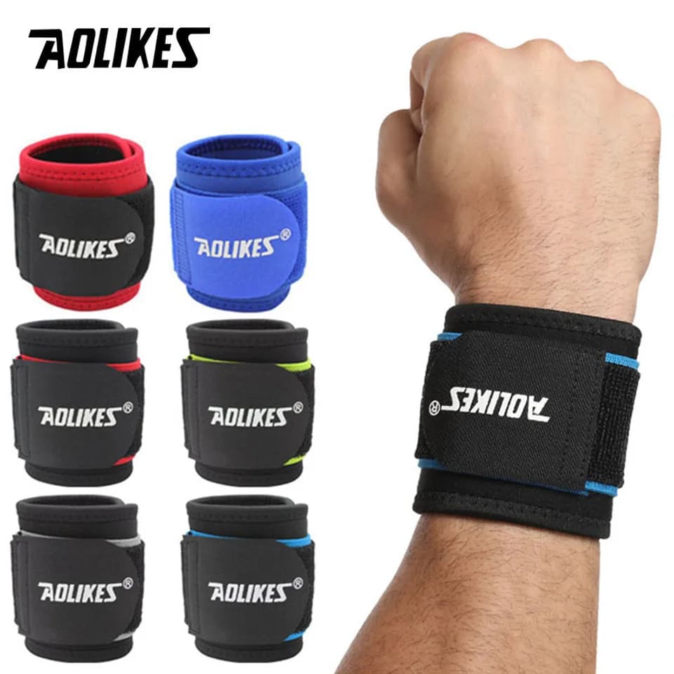 AOLIKES 1 pz cinturino per sollevamento pesi regolabile supporto fasciatura fitness supporto per polso equipaggiamento protettivo fascia da polso tutore da tennis