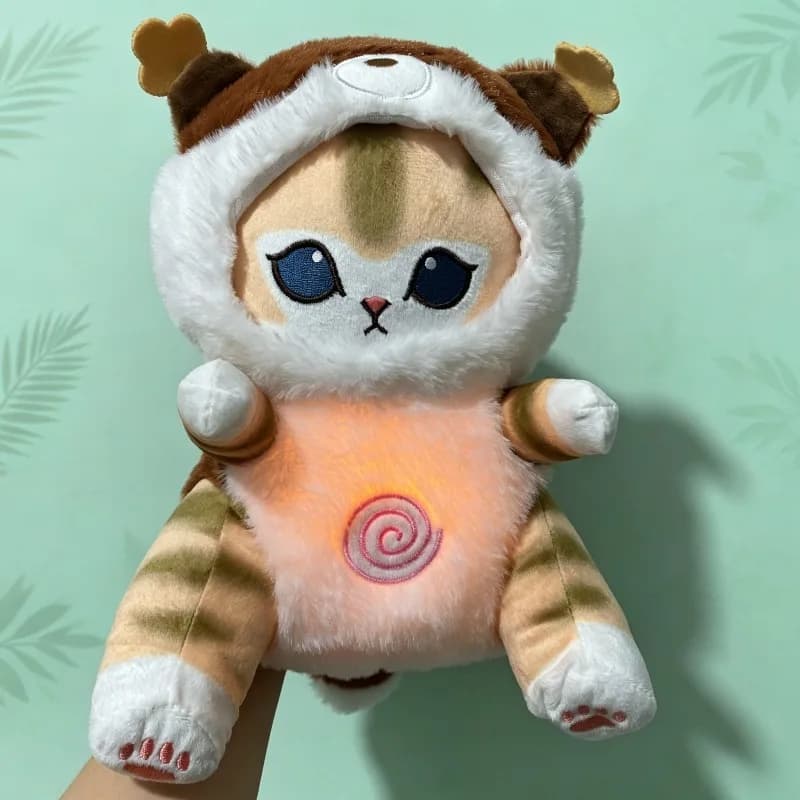 Music and Breath Soothing Doll Shark Cat Cross Dressing Raccoon Squirrel Bear Plush Doll Gift