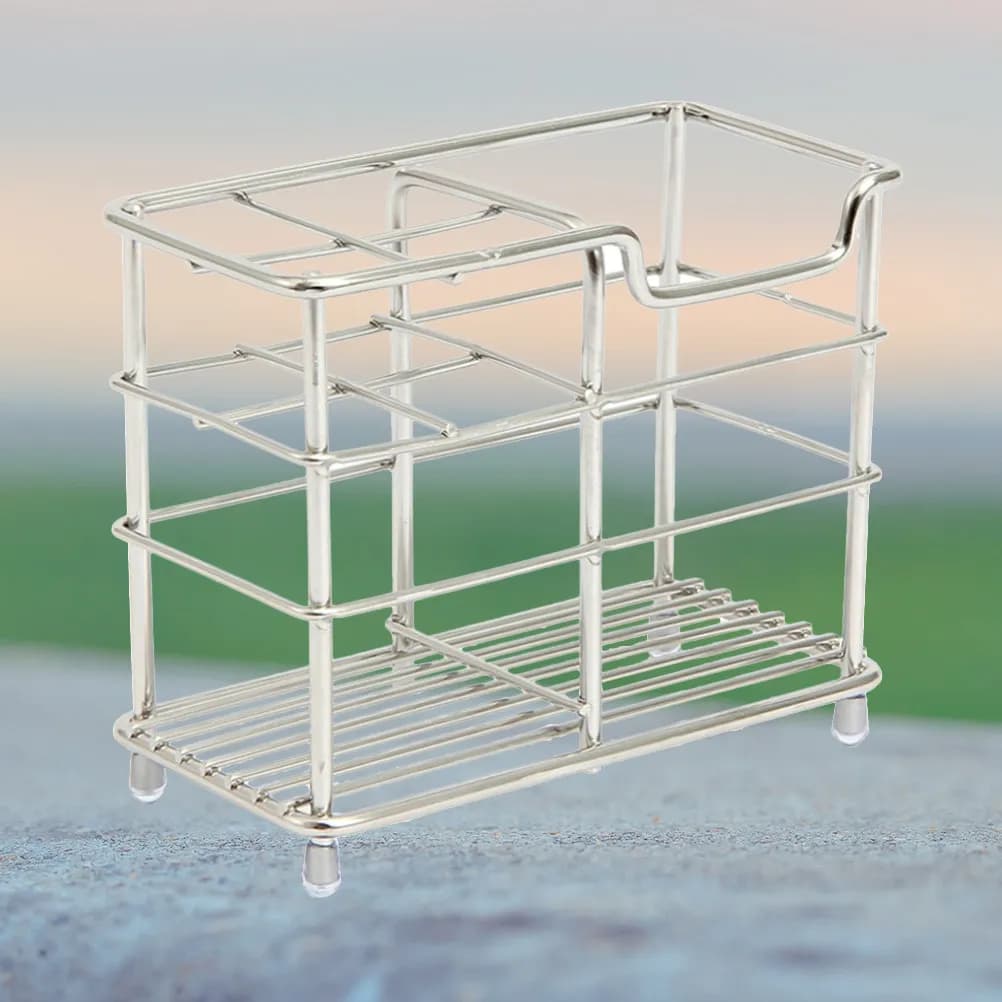 Portaspazzolini in Acciaio Inox di Grandi Dimensioni, Organizzatore per Bagno, Porta Dentifricio, Rasoi, Pettini, Uso Familiare, Antiruggine