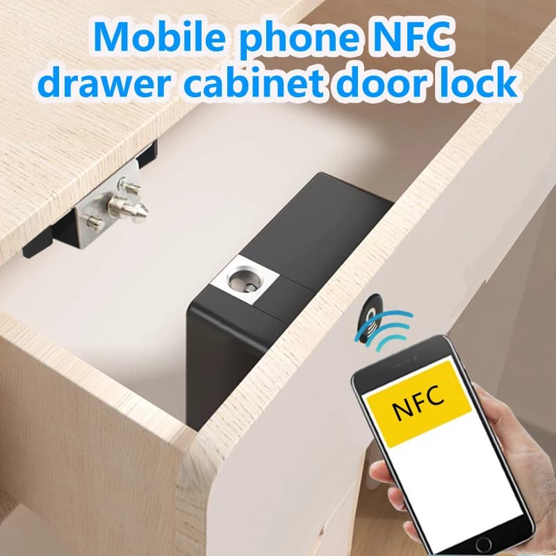 Serratura elettronica per armadietto intelligente NFC per telefono cellulare RFID13.56mhz serratura per porta del cassetto con sensore invisibile per mobili