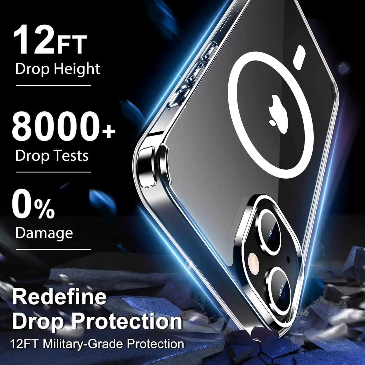 Ultra Slim Clear Magnetic Phone Case for iPhone 16 15 14 Pro Max Plus 12 13 Mini 11 Mobile Case Shockproof Transparent Cove
