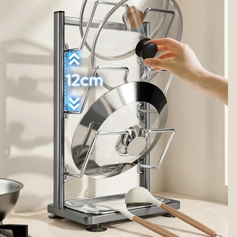 Minimalist Pot Lid Rack Wall-mounted Non-punching Cutting Board Cutting Board Rack Stainless Steel Multi-functional Storage Rack