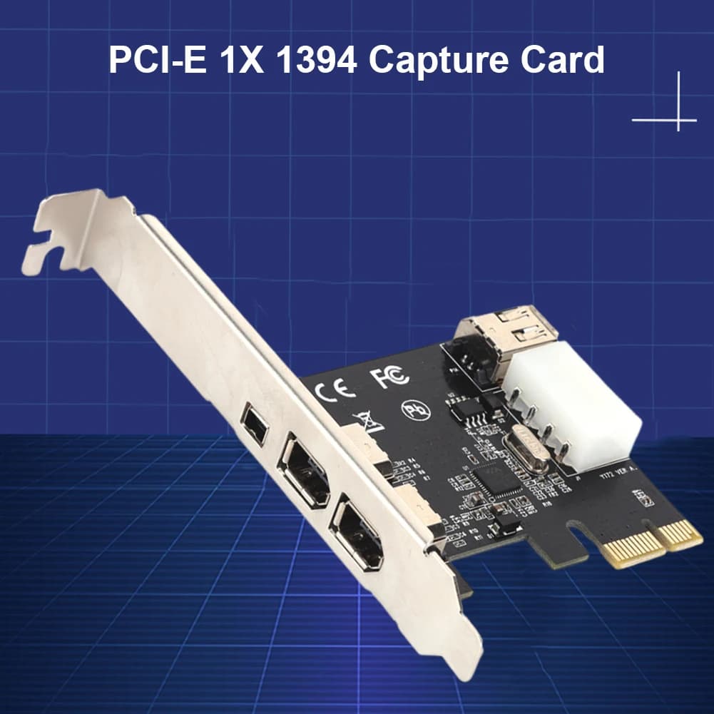 Scheda di acquisizione video PCI-E 1X a 16X 1394 DV con adattatore Firewire da 6 pin a 4 pin per Win Me/Win 2000/Windows XP/VISTA/WIN7