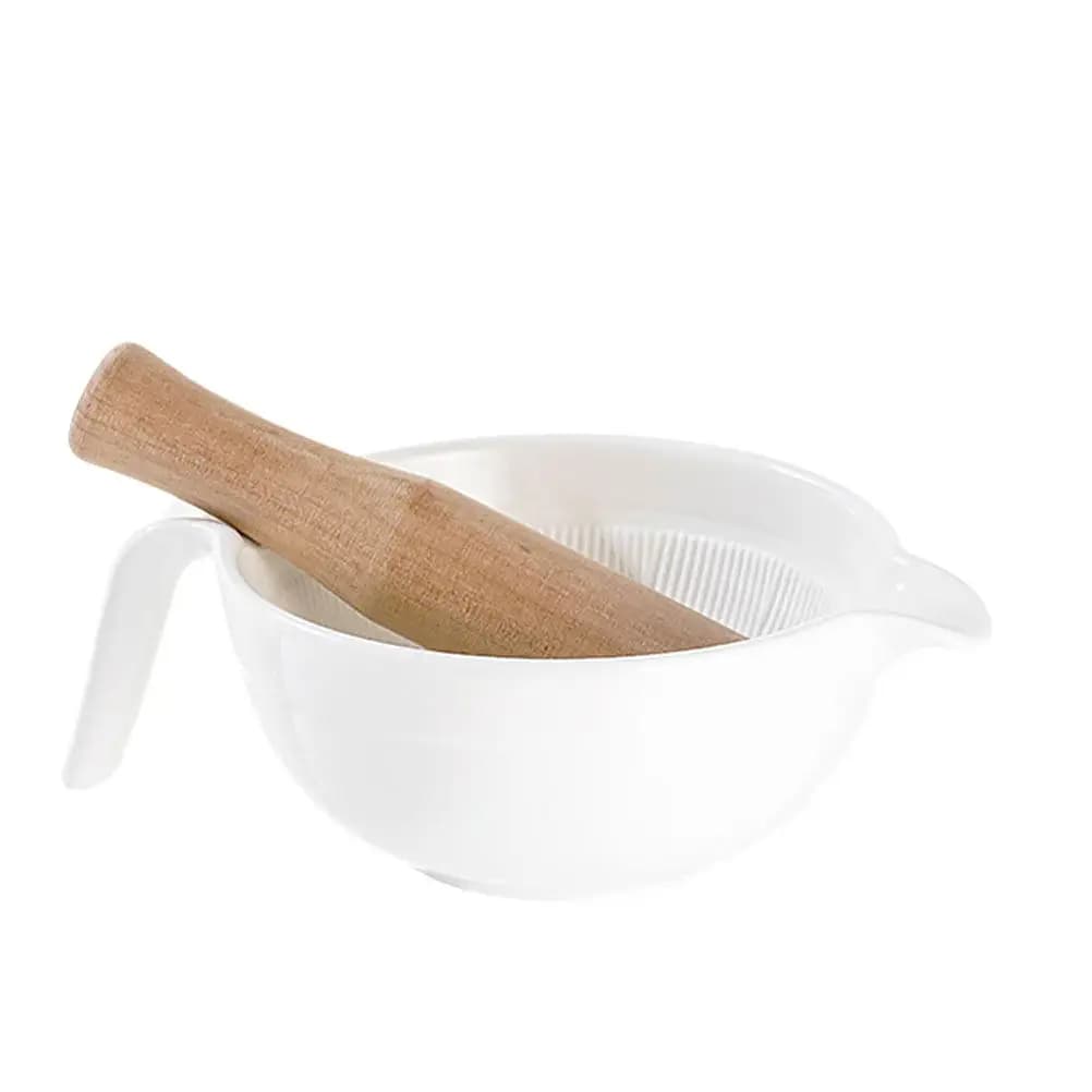 Set di 1 utensile in ceramica per macinare, ciotola per spezie e aglio, strumento pratico per casa e ristorante