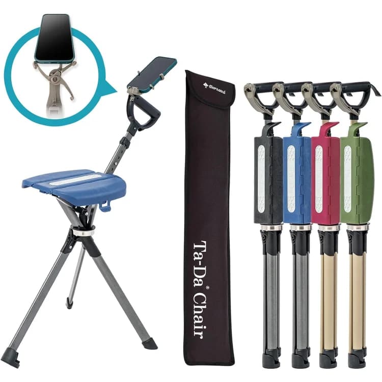 Ta-Da Chair Series 2 PRO, Portable Trekking Stick, Foldable Walking Stick with Seat, Walking Stick with Chair, Fol
