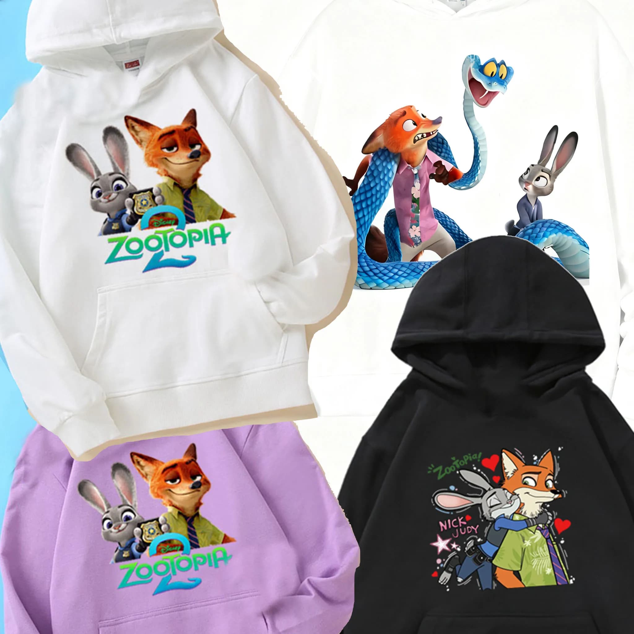 Zootopia 2 Theme Officer Judy Hopps and Nick Wilde Winter style hoodie with print, home dress set for couple