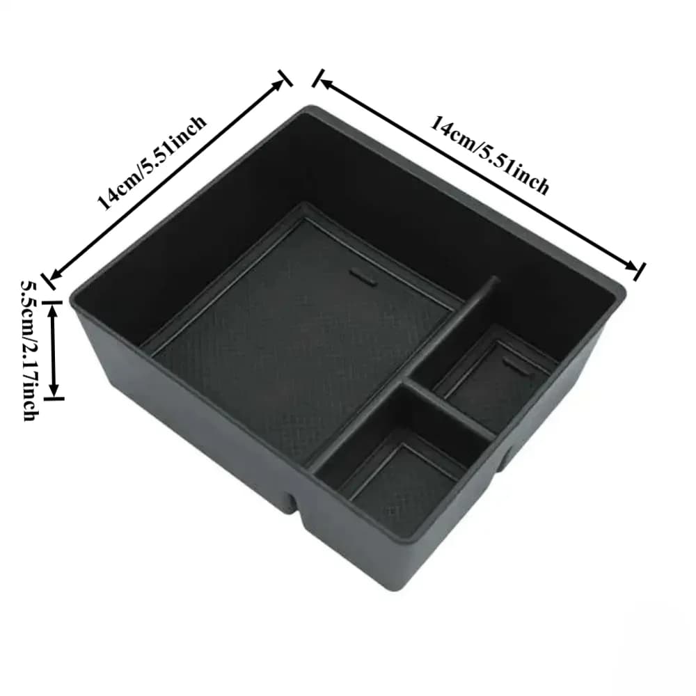 For MG HS EHS EV 2018-2024 Central armrest organizer tray durable ABS black storage box with auto accessories divider