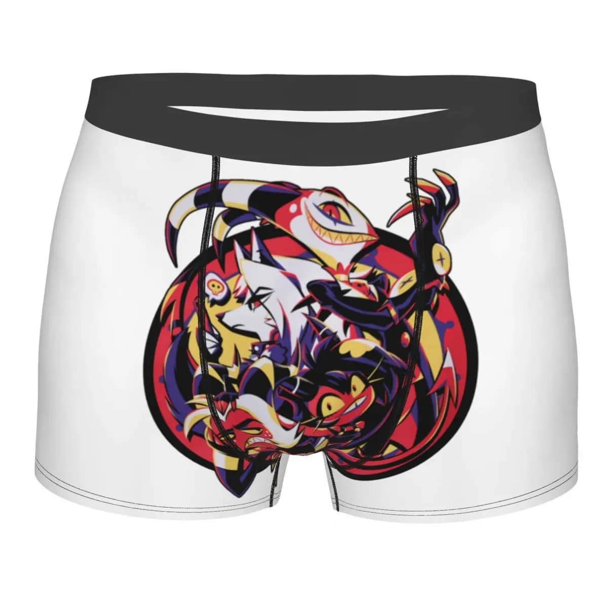 Boxer Elasticizzati da Uomo Personalizzati con Tema del Film Animato Musicale Helluva Boss