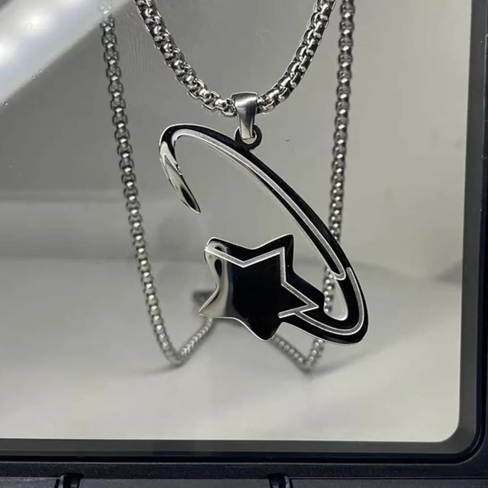 High Quality Titanium Steel Pendant Necklace Stainless Steel Hip Hop Necklace Hoodie Accessories Jewelry for Boys and Girls