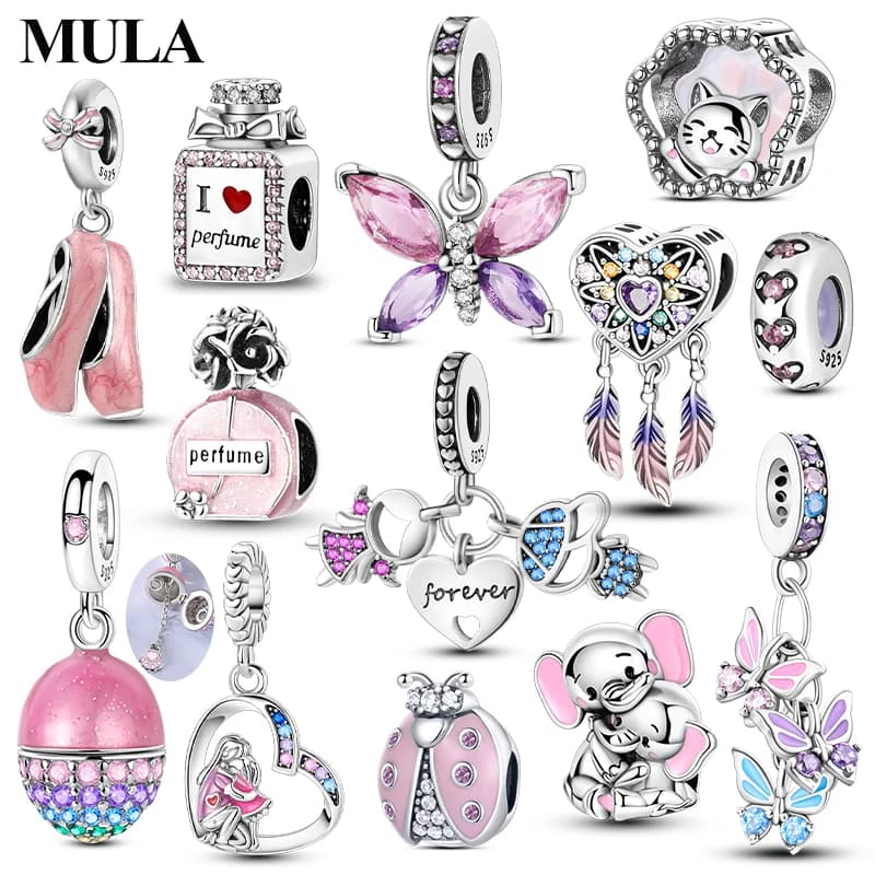 Sterling 925 Silver Pendants and Beads, Sympathetic Carnivorous Plant Shape Charms, Funny and Trendy, for Bracelets and Necklaces