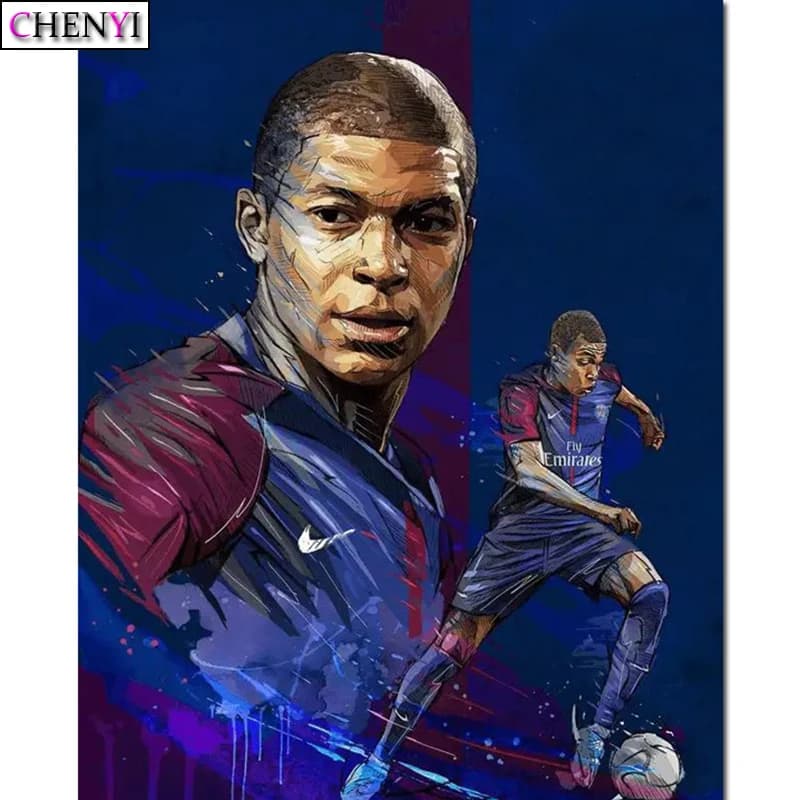 Diamond Embroidery Kit 5D Diamond Painting Football Player Cross Stitch Diy Mosaic Art Paint By Number Rhinestones Home Decor