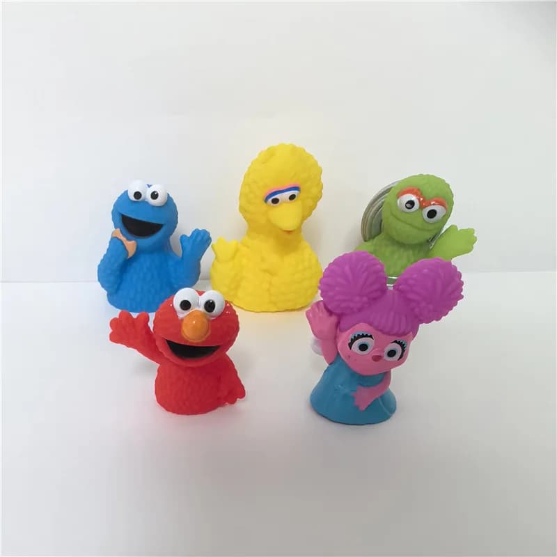 3 pz Prodotto Genuino Blokees Sesame Streets Figura Elmo Cookie Mostro Grande Uccello Abby Anime Modello Bambola Per Bambini Giocattoli Regali
