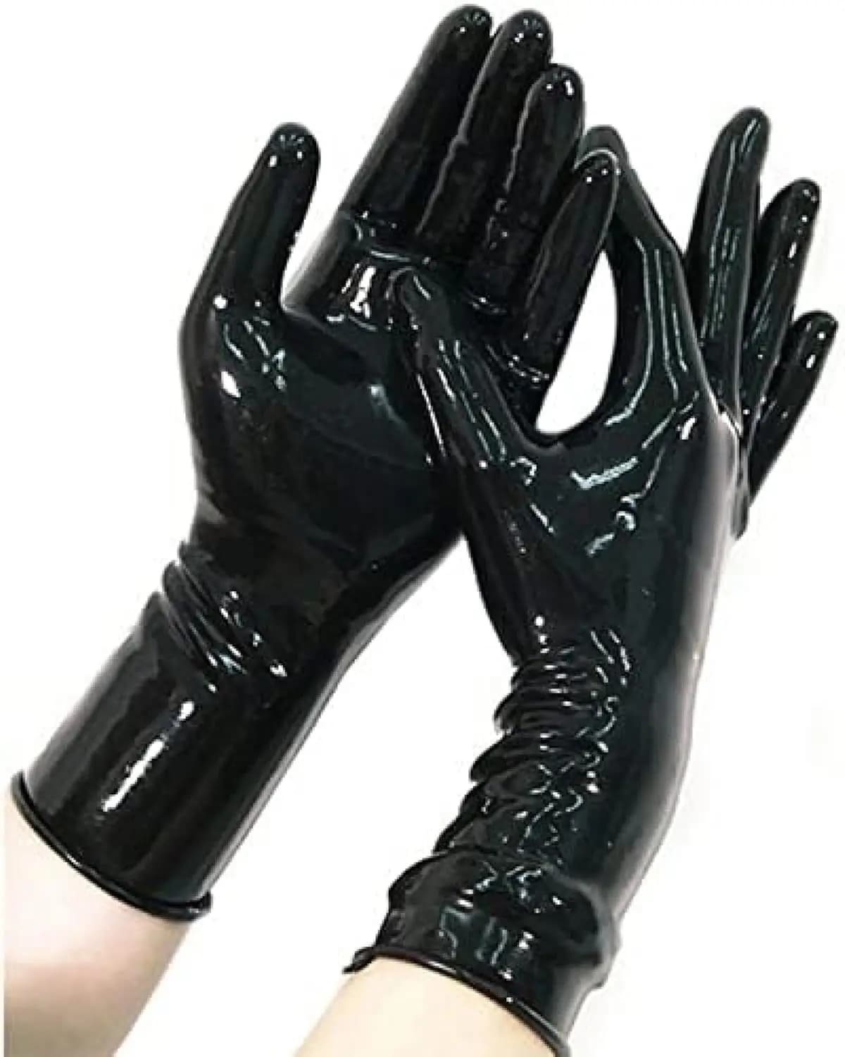 Latex Short Gloves 0.4mm Thick with Rolled Edges