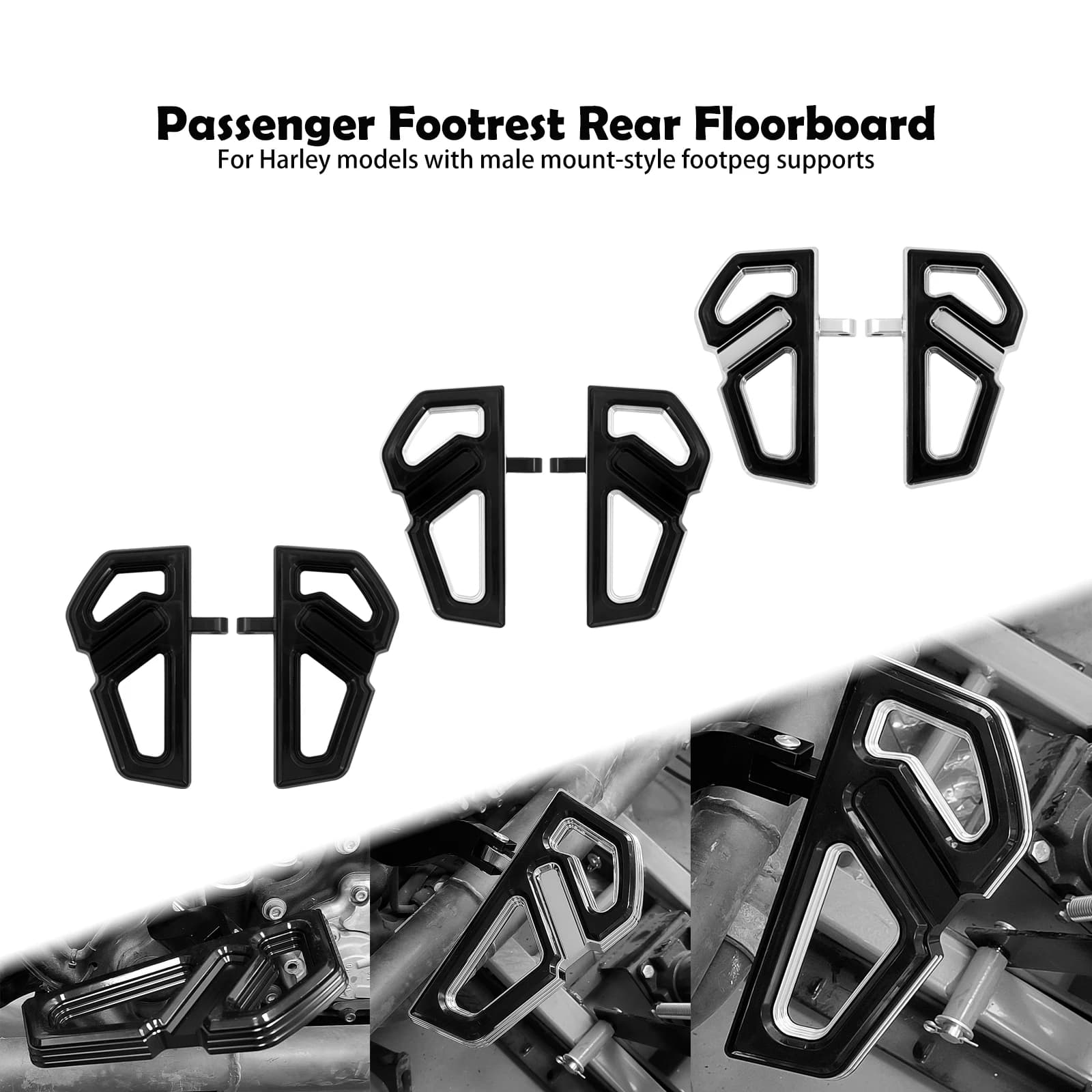 Pedana passeggero Pedana posteriore moto Pedale Pedane per Harley Sportster Dyna Softail FL Touring Electra Road Glide