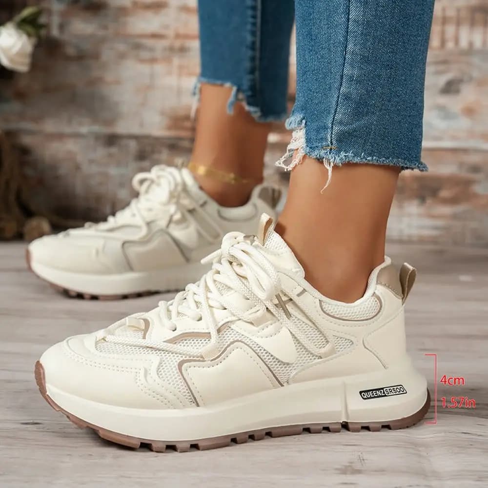 Scarpe sportive e per il tempo libero traspiranti in rete per studentesse, scarpe da corsa, tendenza delle scarpe singole di nuova moda autunnale 2025