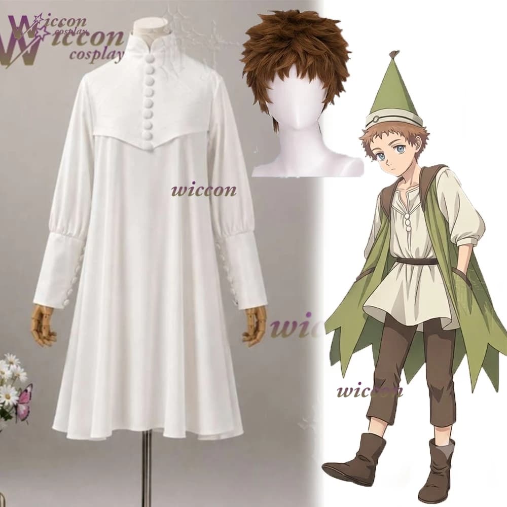 WonkaCos Witch Hat Atelier Tartah Short Fluffy Orange Wig With Natural Silver Halloween Soft Accessory Anime Convention Event