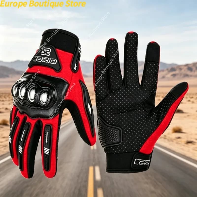 Anti Fall Anti Slip Summer Motorcycle Gloves For Electric Bike Motocross Thin Breathable Touch Screen Riding Equipment For Men
