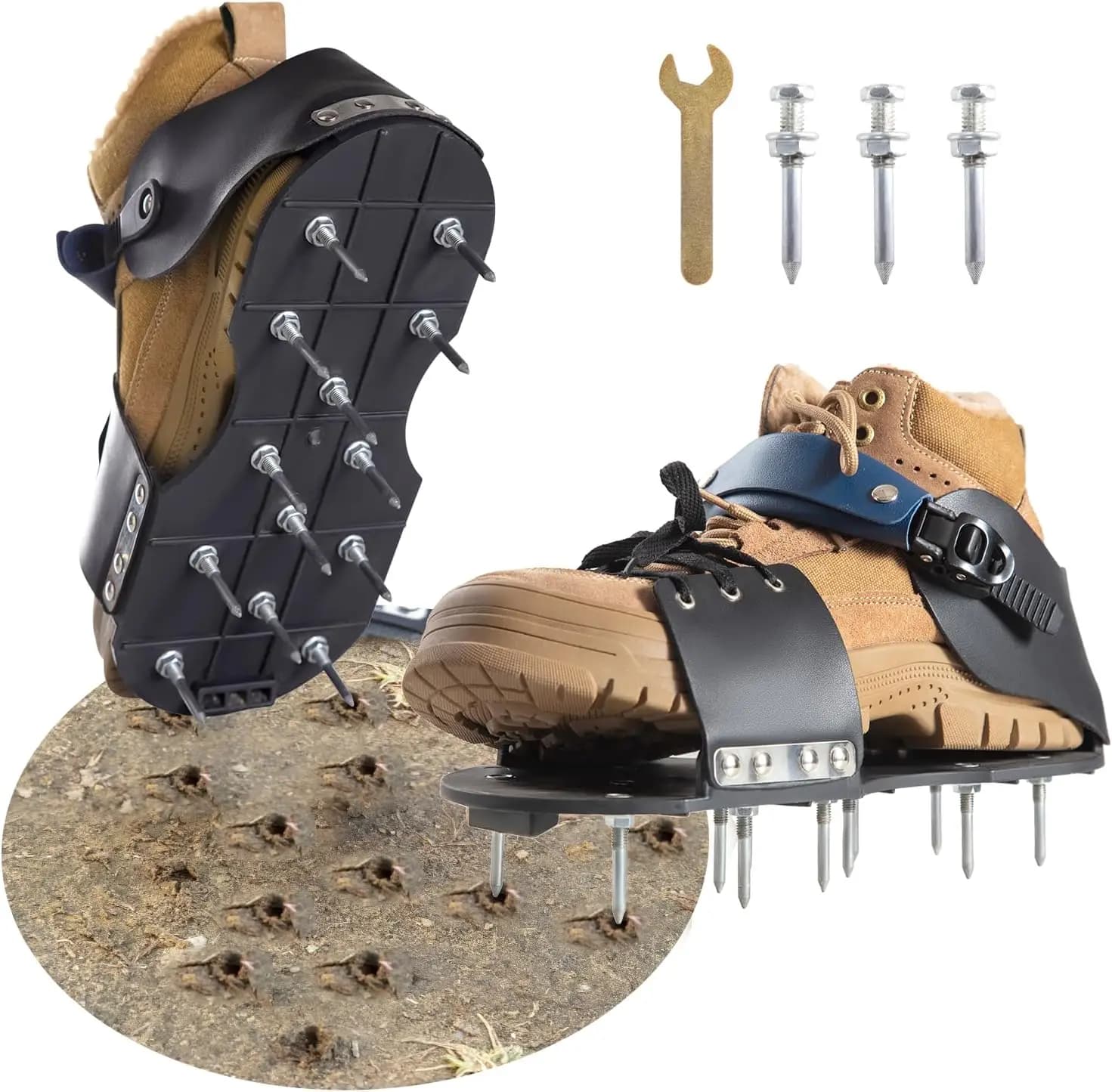 Scarpe aeranti per prato con supporto per caviglia, cinturini regolabili, preassemblate per un facile utilizzo
