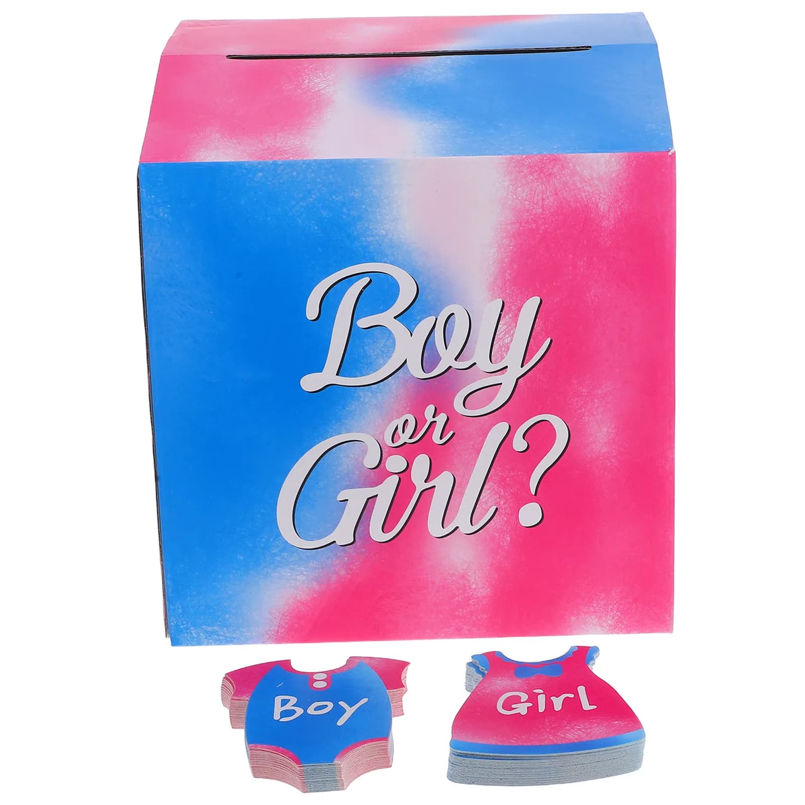 Set da 61 pezzi per giochi per baby shower, scatola per il voto sul sesso del bambino (maschio o femmina), kit di decorazioni interattive per feste.