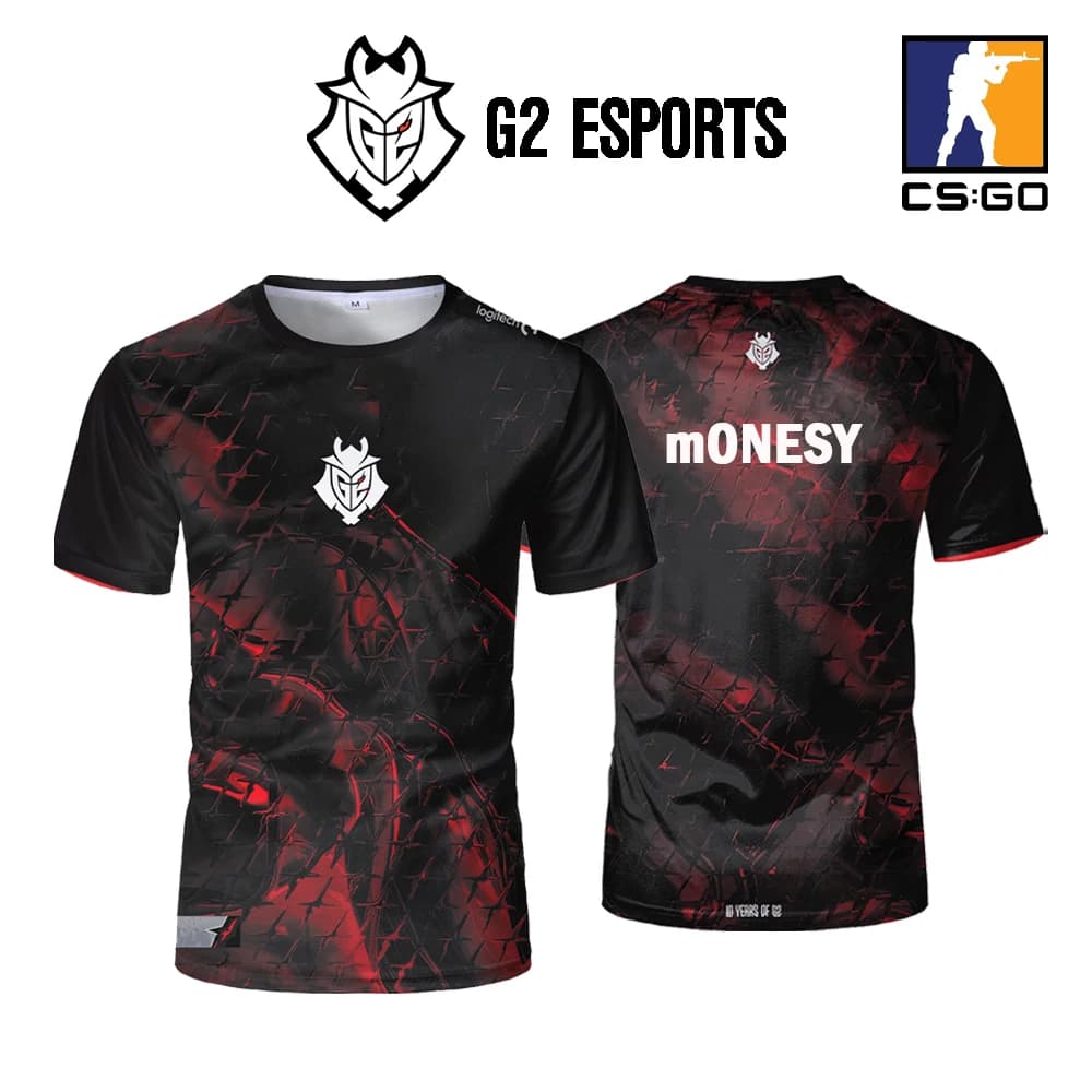 2025 CS2 Esports Team G2 Nuova maglia uniforme CS GO Gioco Tuta da allenamento T Shirt da donna Casual Girocollo a maniche corte Top