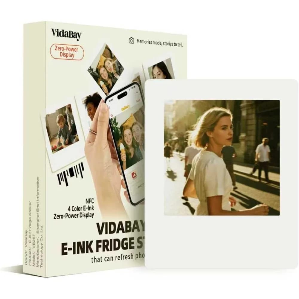Cornice Digitale NFC E Ink con Retro Magnetico, Display Foto Istantaneo, Memo Wireless per Frigorifero, Controllabile da Telefono, Regalo da Viaggio