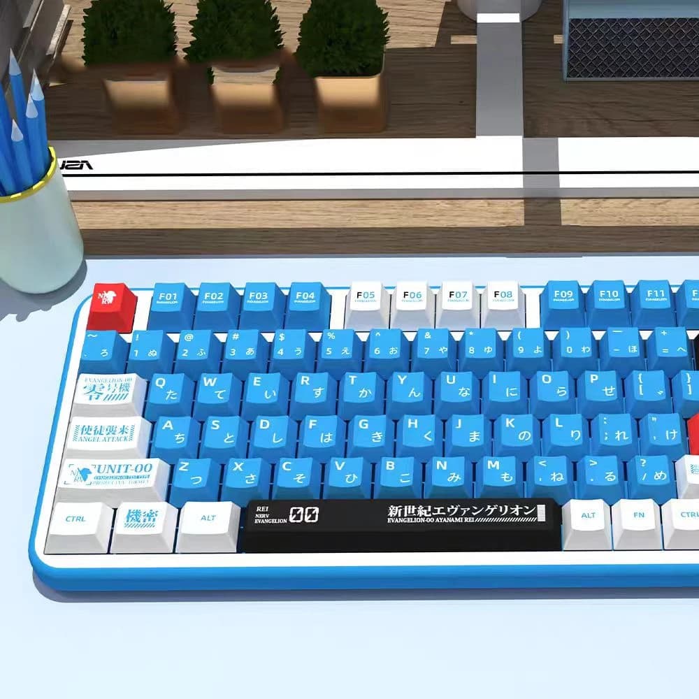 139/156 tasti EVA 00 Tema Copritasti PBT DYE SUB Copritasti per MX Switch Tastiera meccanica Cherry Profilo Anime Keycap Set