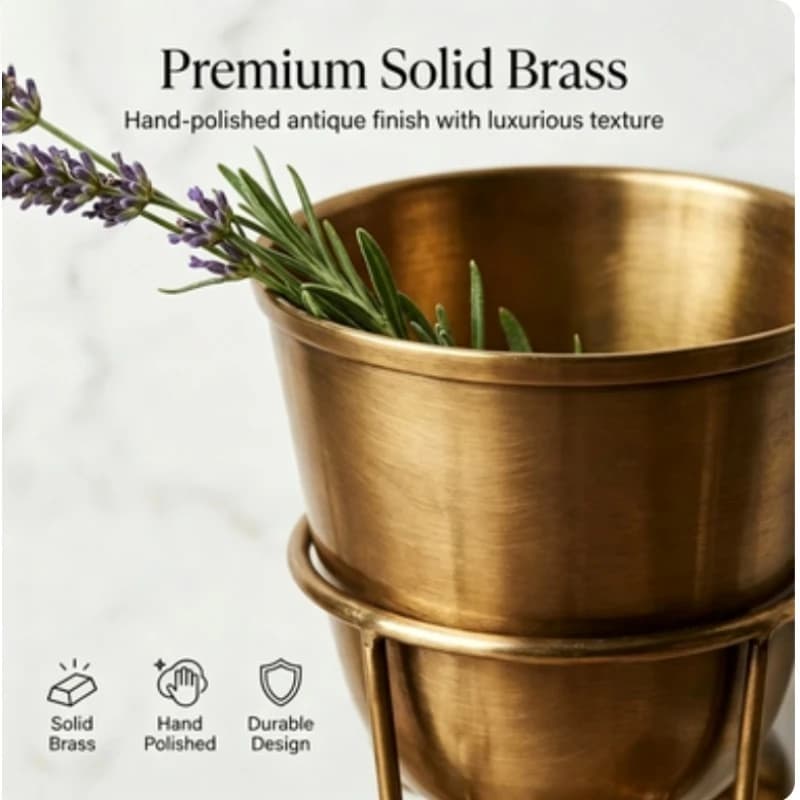Wall Mounted Brass Vase Multi Purpose Hanging Organizer For Home Artificial Plant Display Outdoor Mail Storage Decor Accessory