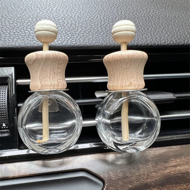 Nuovo Deodorante per Auto con Clip, Diffusore di Oli Essenziali, Bottiglia in Vetro Vuota per Decorazione e Aromaterapia