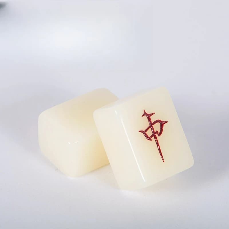 Piastrelle per mahjong da esportazione resistenti all'usura in acrilico ecologico di giada giallo avorio