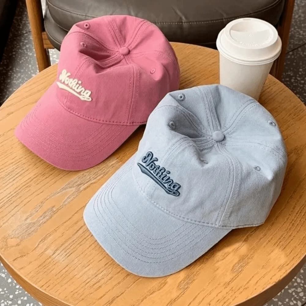 Korean Style Letter Embroidery Baseball Hat Breathable Sun Visor Duckbill Cap Solid Color Peaked Caps Women Men
