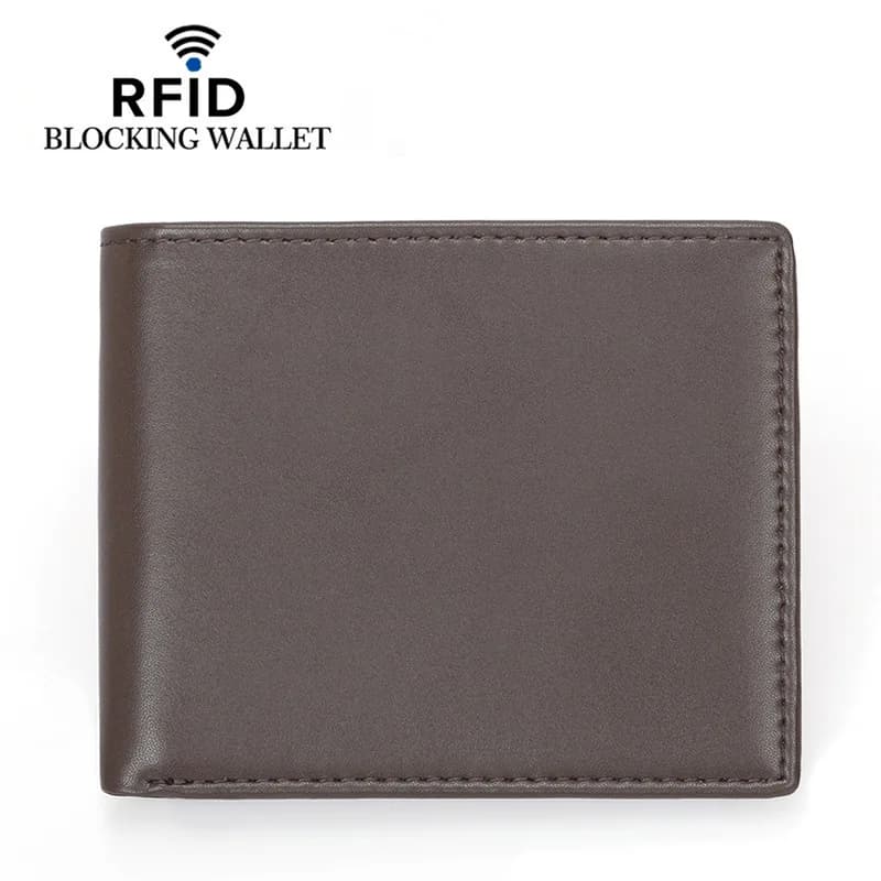 Portafoglio da uomo in pelle PU con protezione RFID, porta carte con slot multipli, portafogli corti