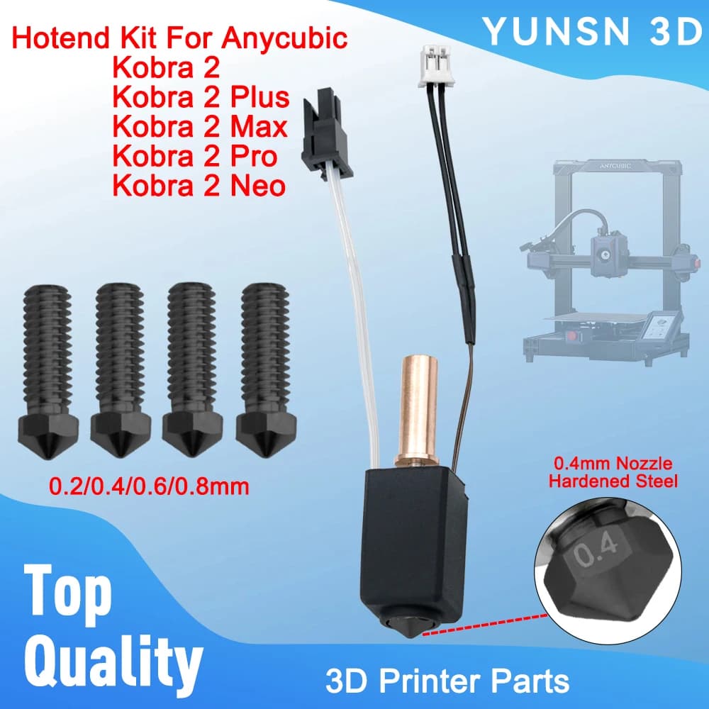 Hotend Kit Per Anycubic Kobra 2 Plus Max Pro Neo Ugello In Acciaio Temprato Hot End Testa di Estrusione Riscaldamento In Ceramica Parti Della Stampante 3D