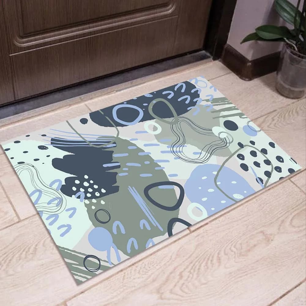Tappetino rettangolare antiscivolo - Design astratto vibrante, fibra di poliestere, lavabile in lavatrice - Ideale per soggiorno, camera da letto, Din