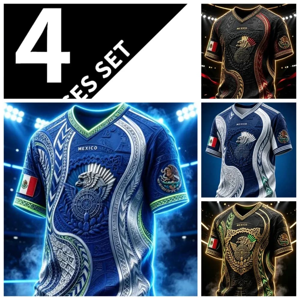 2026 Mexico Style Printed T-shirt Summer Football Training Breathable Quick Dry Casual Outdoor Sports Short Sleeve Tops Unisex