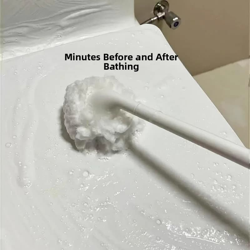 Spazzola per WC con Manico Lungo e Setole Morbide per Pulizia Bagno Domestico, Senza Angoli Morti, Testa Piatta, Strumento Durevole in Plastica per la Pulizia del WC